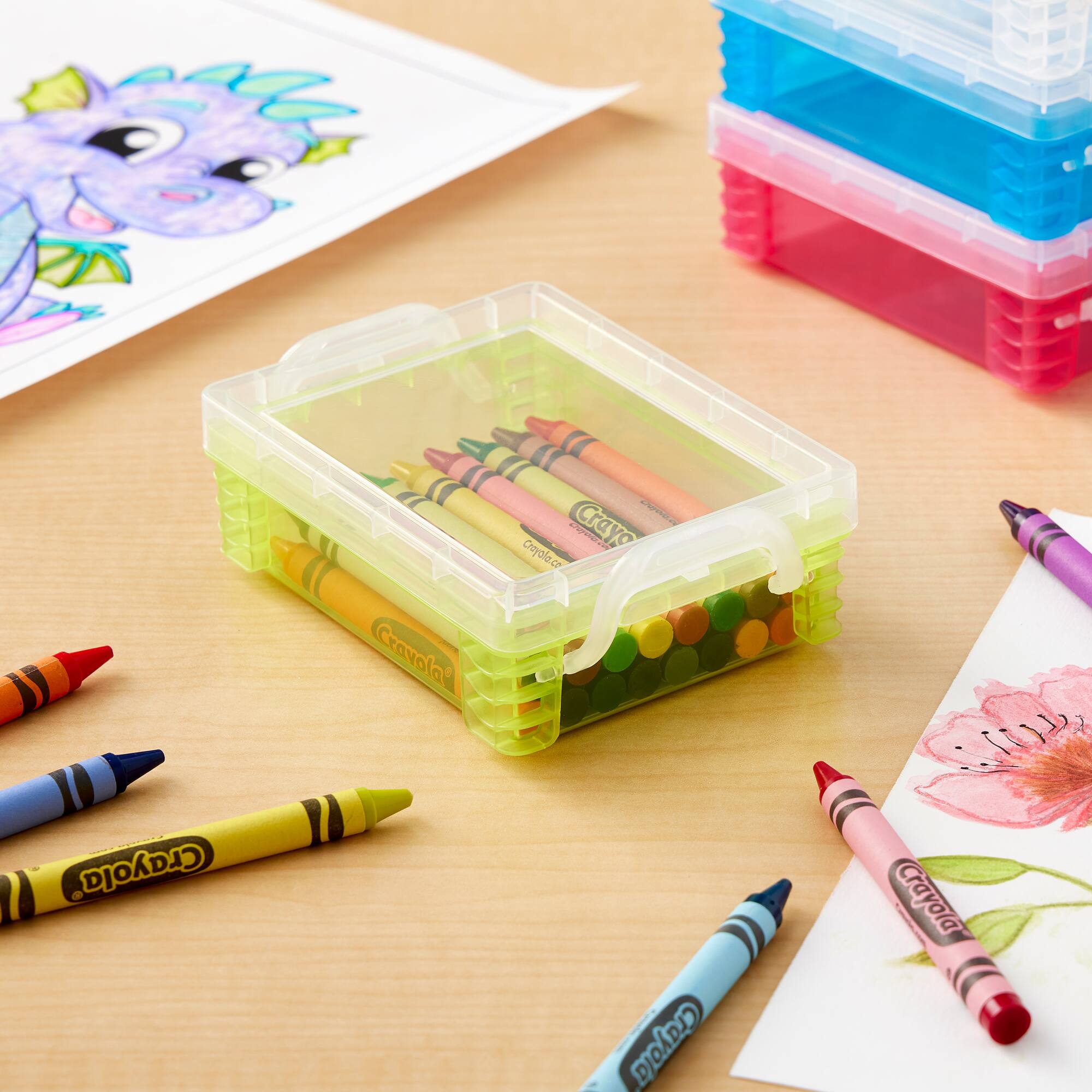 36 Pack: Green Stacking Crayon Box by Simply Tidy™